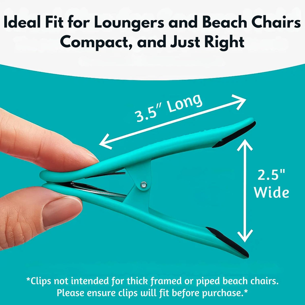 CoreClips Towel Clips for Beach Chairs - Set of 4 Pool Towel Holder Clips for Lounge Chairs on