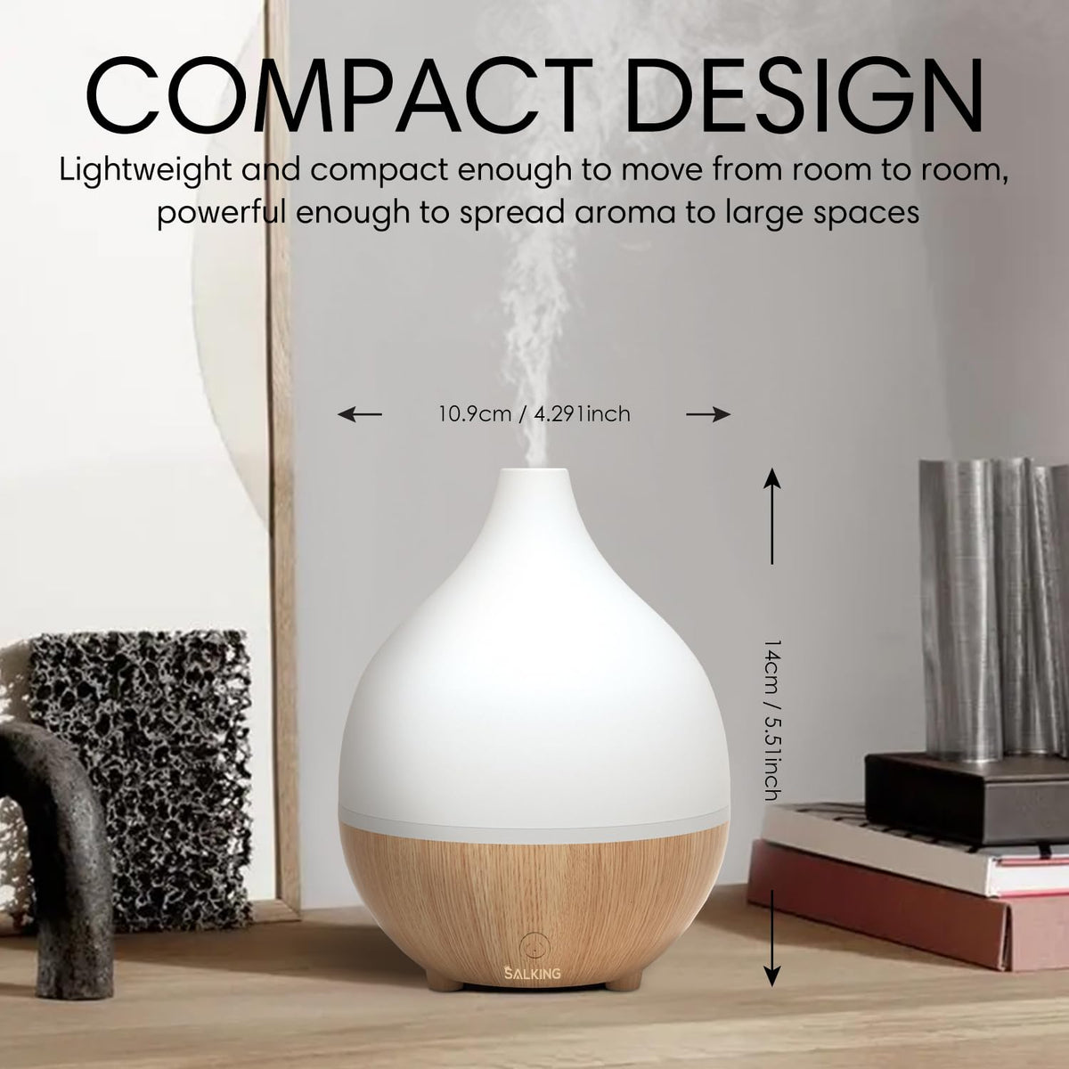 SALKING Essential Oil Diffuser 2 Pack, 100ml Aromatherapy Diffuser for Home – view 5