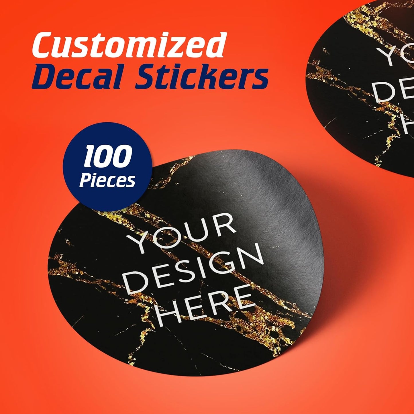100 Custom Vinyl Stickers - Upload Your own Image, Text, Design, Logo - Personalized Logo Labels