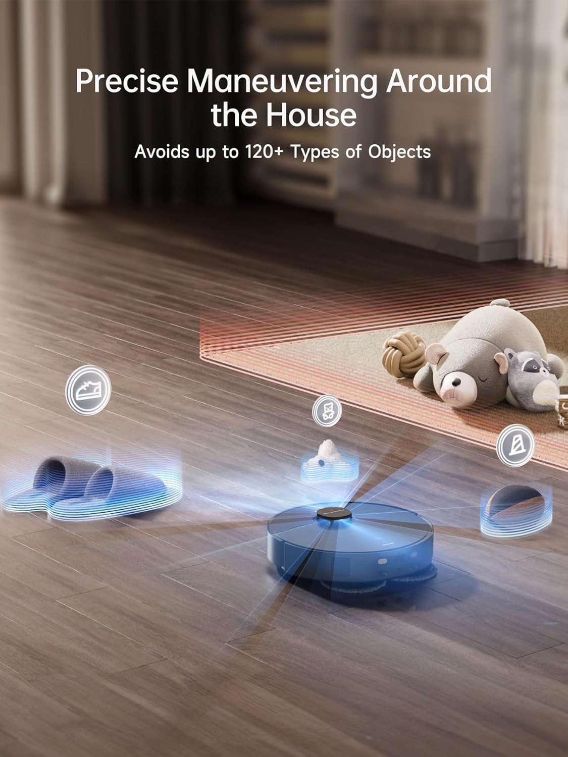 DREAME X40 Ultra Robotic Vacuum with Removable & Liftable Mop, 12,000Pa Suction, Side Brush