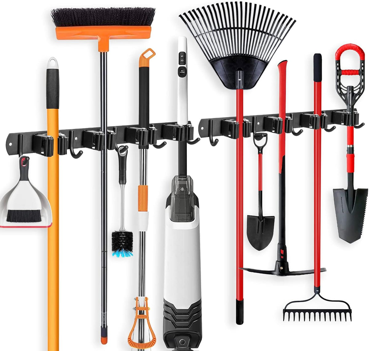 IMILLET 2 Pack Broom and Mop Holder Wall Mounted, Broom Holder Stainless Steel Broom Organizer