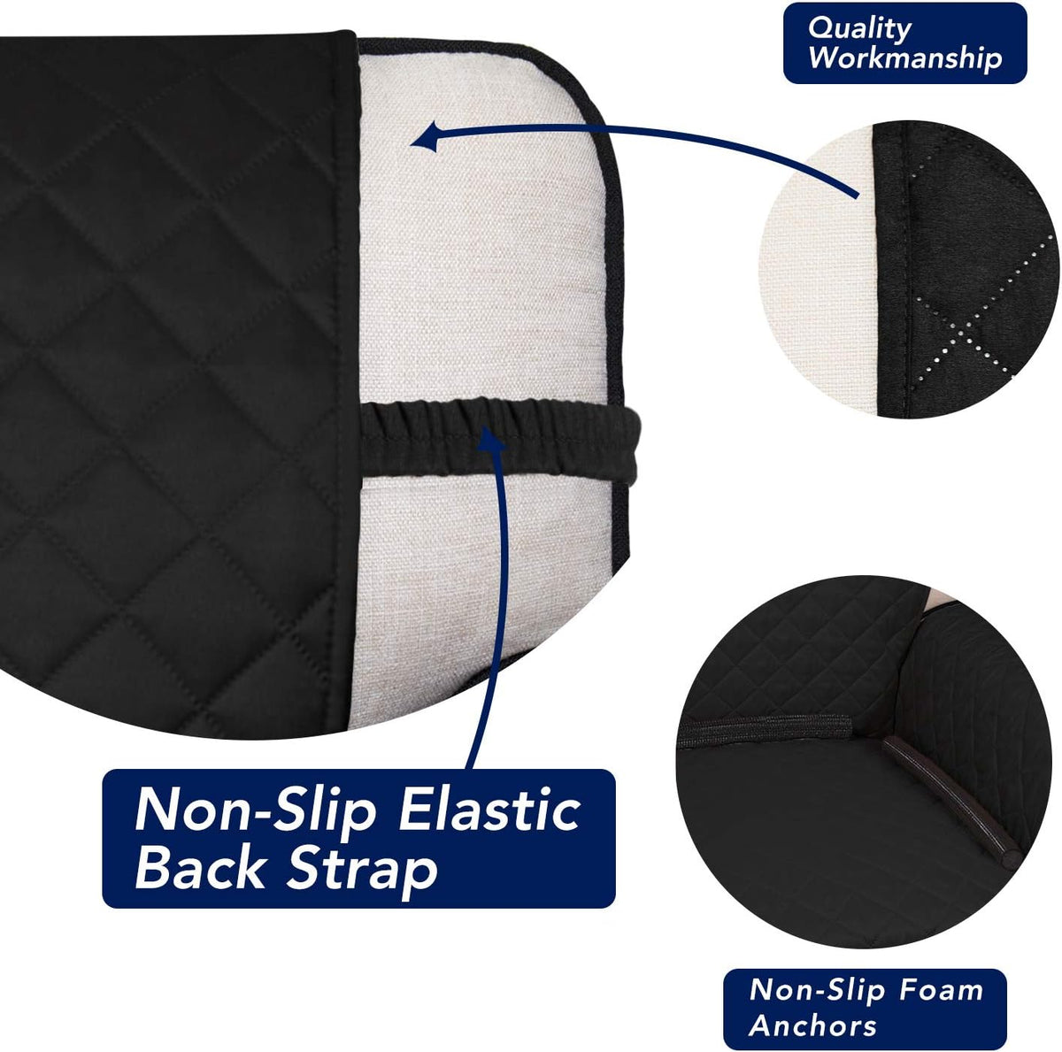 PureFit Reversible Quilted Sofa Cover, Water Resistant Slipcover Furniture Protector, Washable