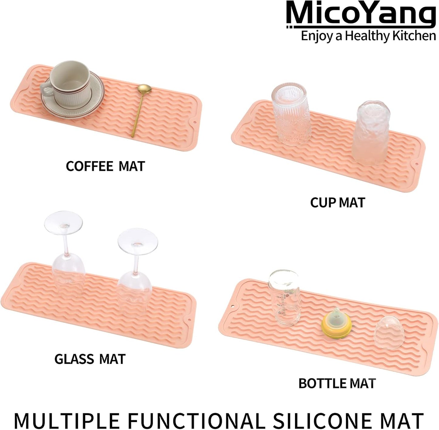Silicone Dish Drying Mat for Multiple Usage,Easy clean,Eco-friendly,Heat-resistant Silicone Mat for