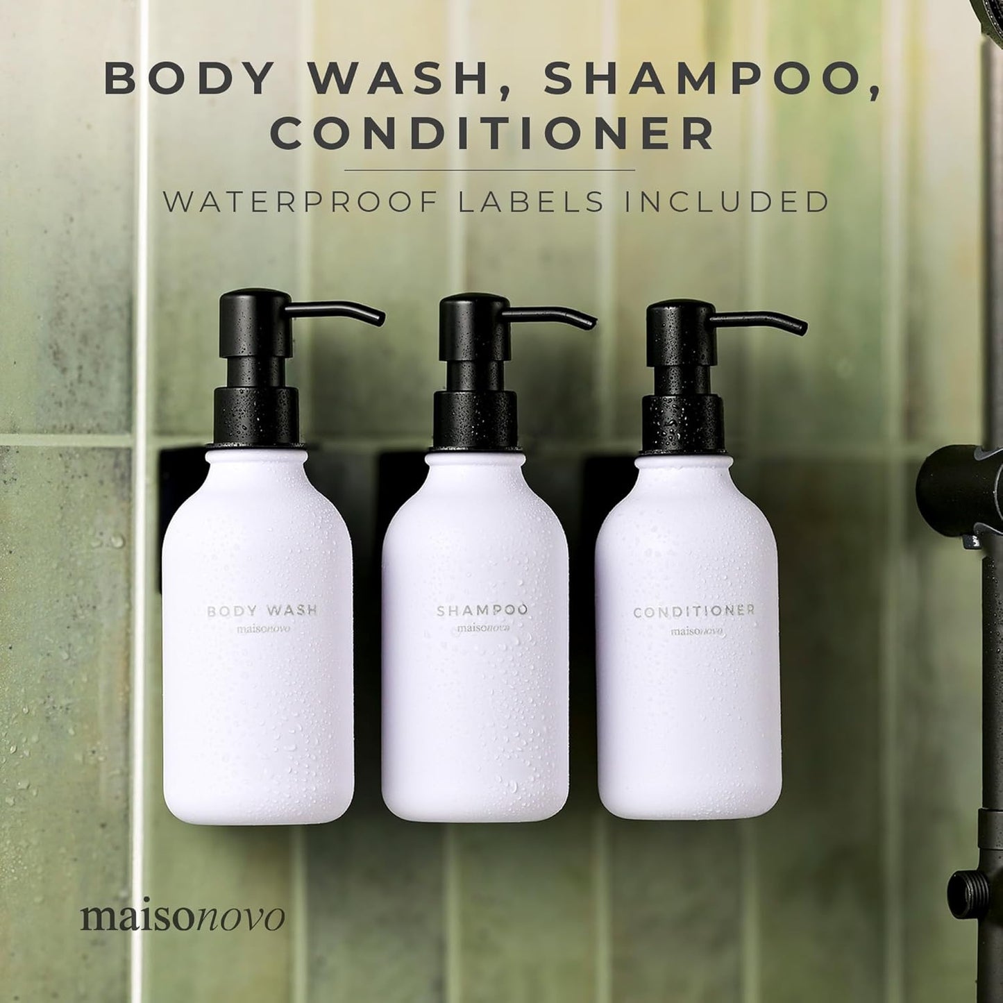 MaisoNovo Shampoo and Conditioner Dispenser - Shower Soap Dispenser Wall Mounted - 16.9 fl oz Set