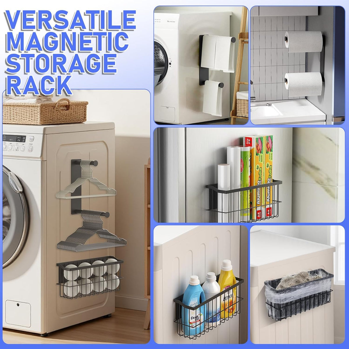 MFTEK Magnetic Dryer Ball Holder and Magnetic Hanger Holder for Laundry Room Organization