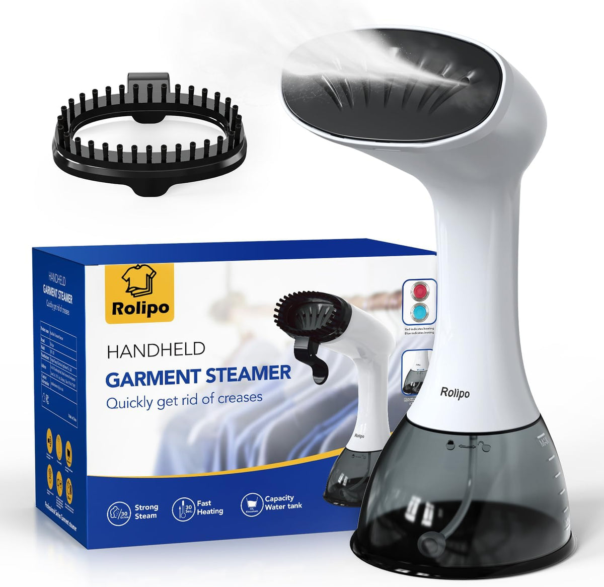 Steamer for Clothes 1350W, Clothes Steamer for Home, Office, Travel, Upgraded 400ML Large Capacity