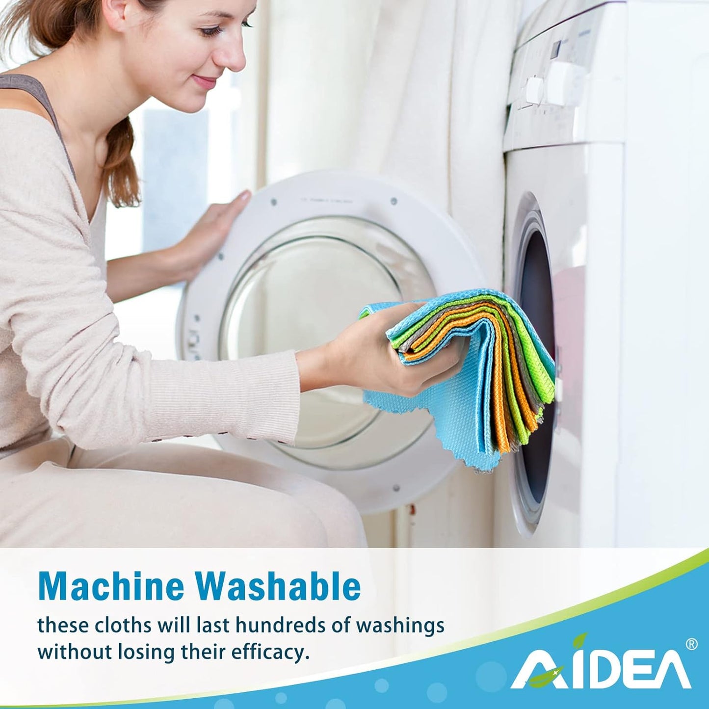 AIDEA Microfiber Glass Cleaning Cloth, 8PK, Premium Microfiber Glass and Window Cleaner, Lint Free