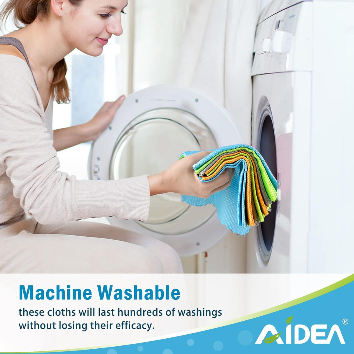 AIDEA Microfiber Glass Cleaning Cloth, 8PK, Premium Microfiber Glass and Window Cleaner, Lint Free