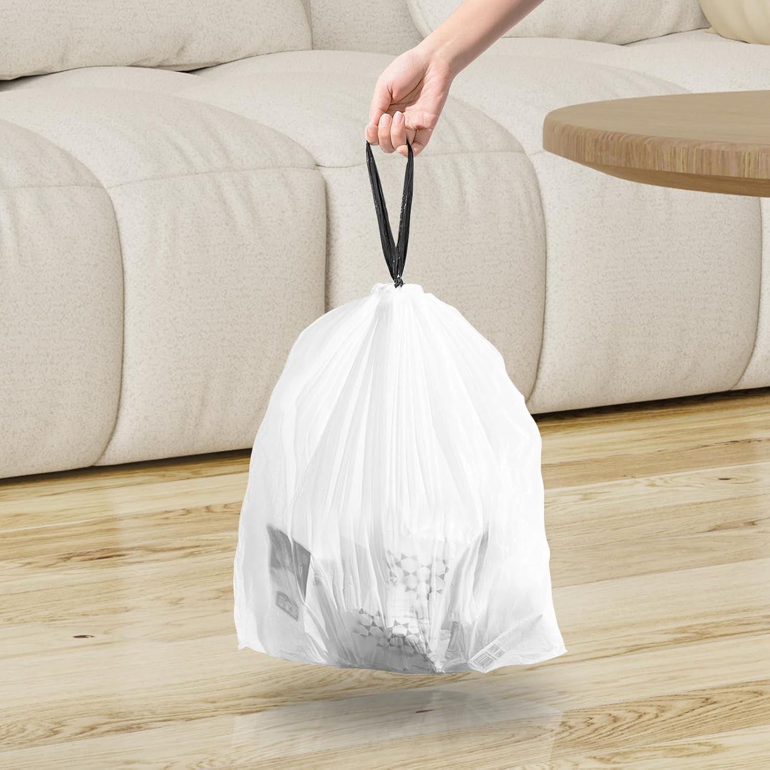 120 Counts 1.6 Gallon Mini Drawstring Trash Bags, Small Garbage Bags by KSSKSS, Code a fit 4.5-8
