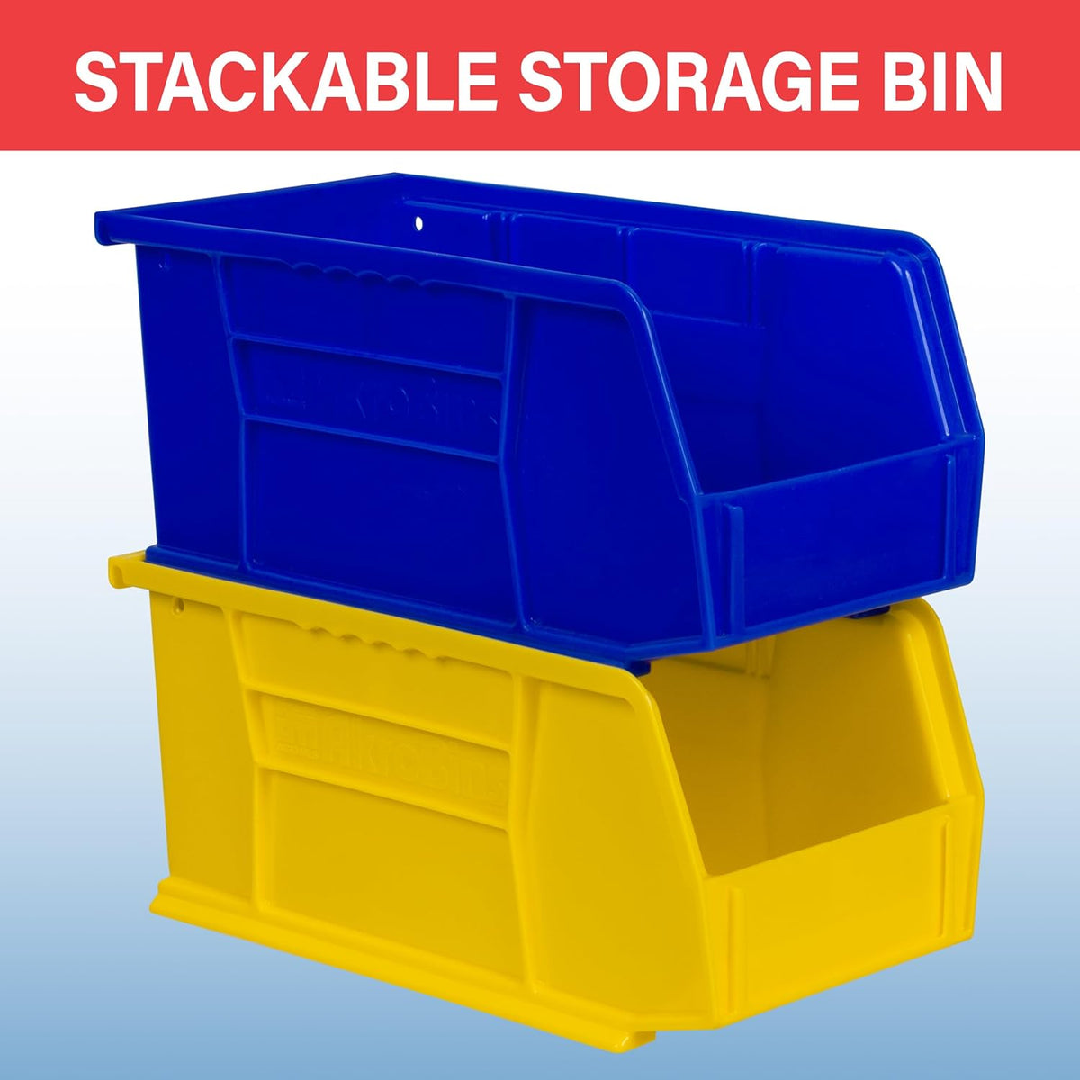 Akro-Mils 30230 AkroBins Plastic Storage Bins, Space-Saving Stackable Bins for Garage, Pantry