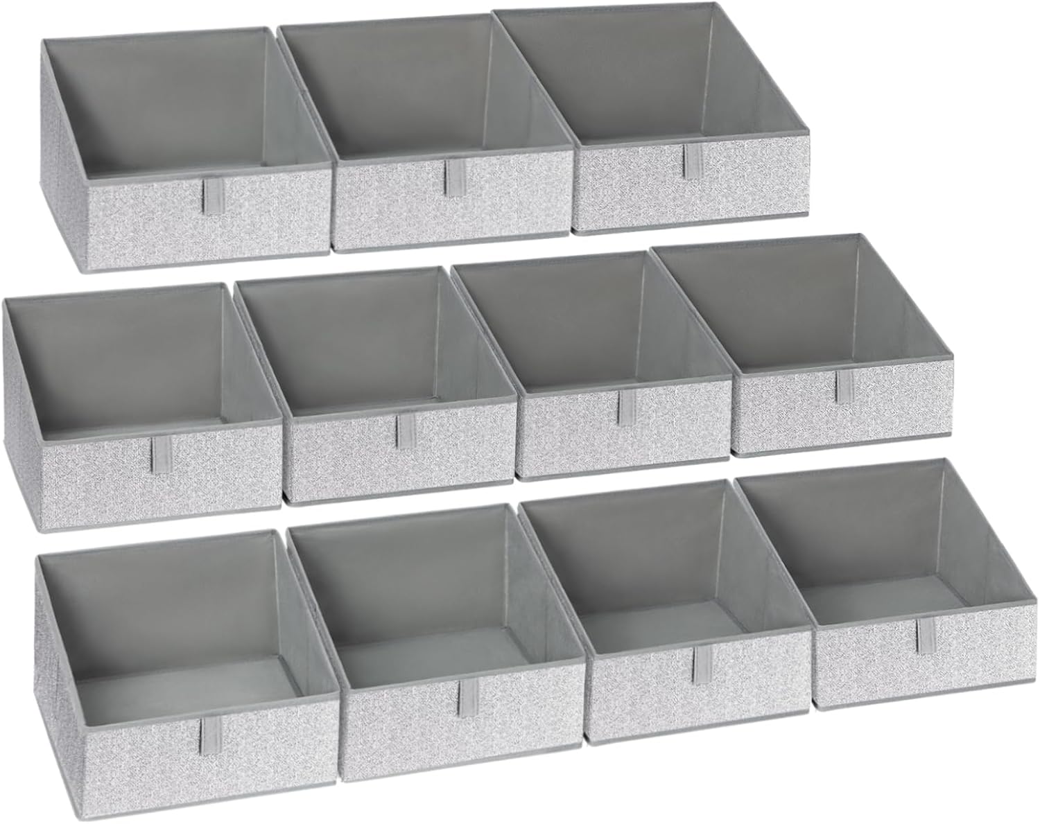 DIMJ Closet Storage Bins 10 Pack - Fabric Trapezoid Closet Organizer Bin, Foldable Storage Baskets