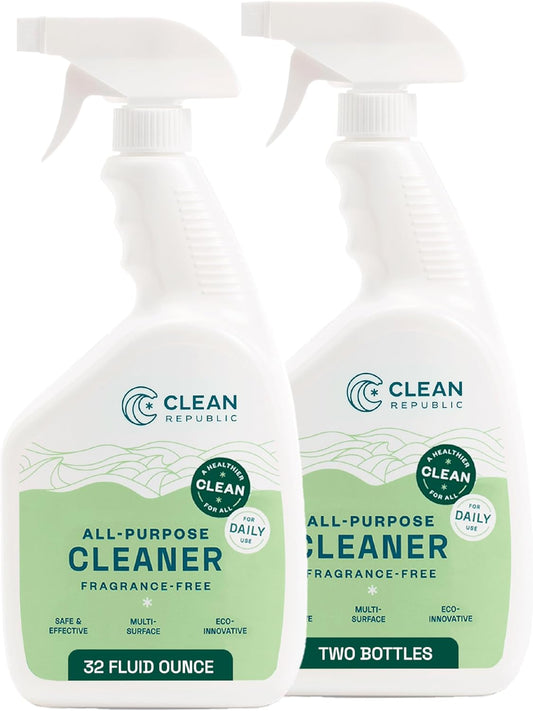 Clean Republic All-Purpose Cleaner, Daily Use Cleaning Spray for Kitchens, Bathrooms, and More, 32
