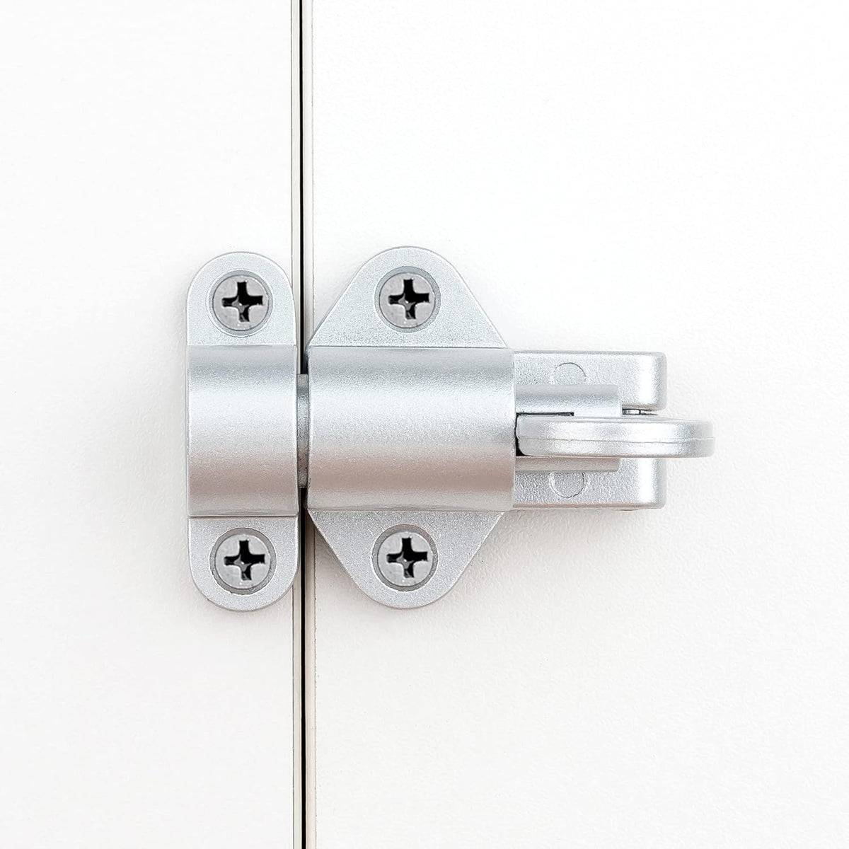 3 Packs Self-Closing Latches，Silver Gray Spring Door Lock，Resilient Bolt Latch Aluminum Alloy