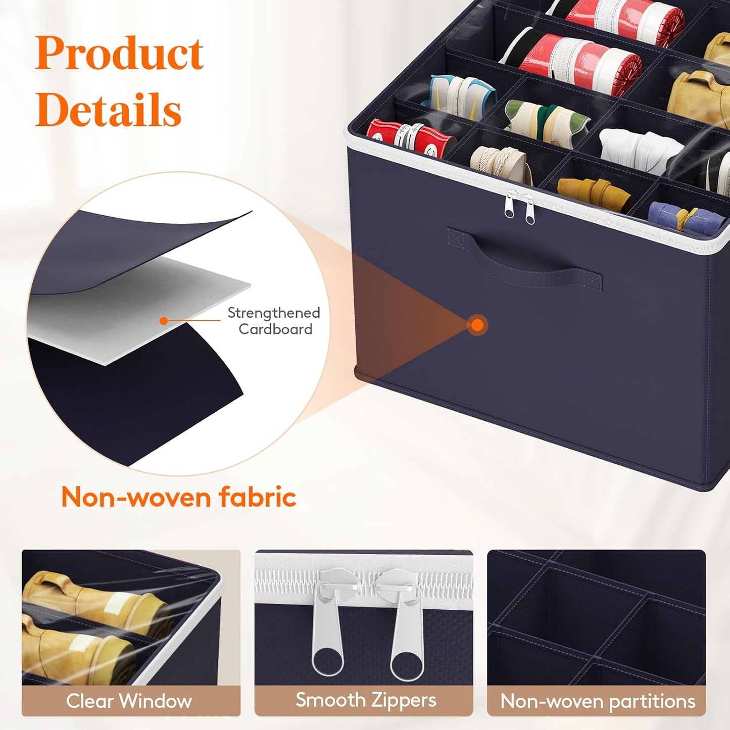 Lifewit Shoe Storage Organizer for Closet Fits 12-16 Pairs, Fabric Large Shoe Box Storage