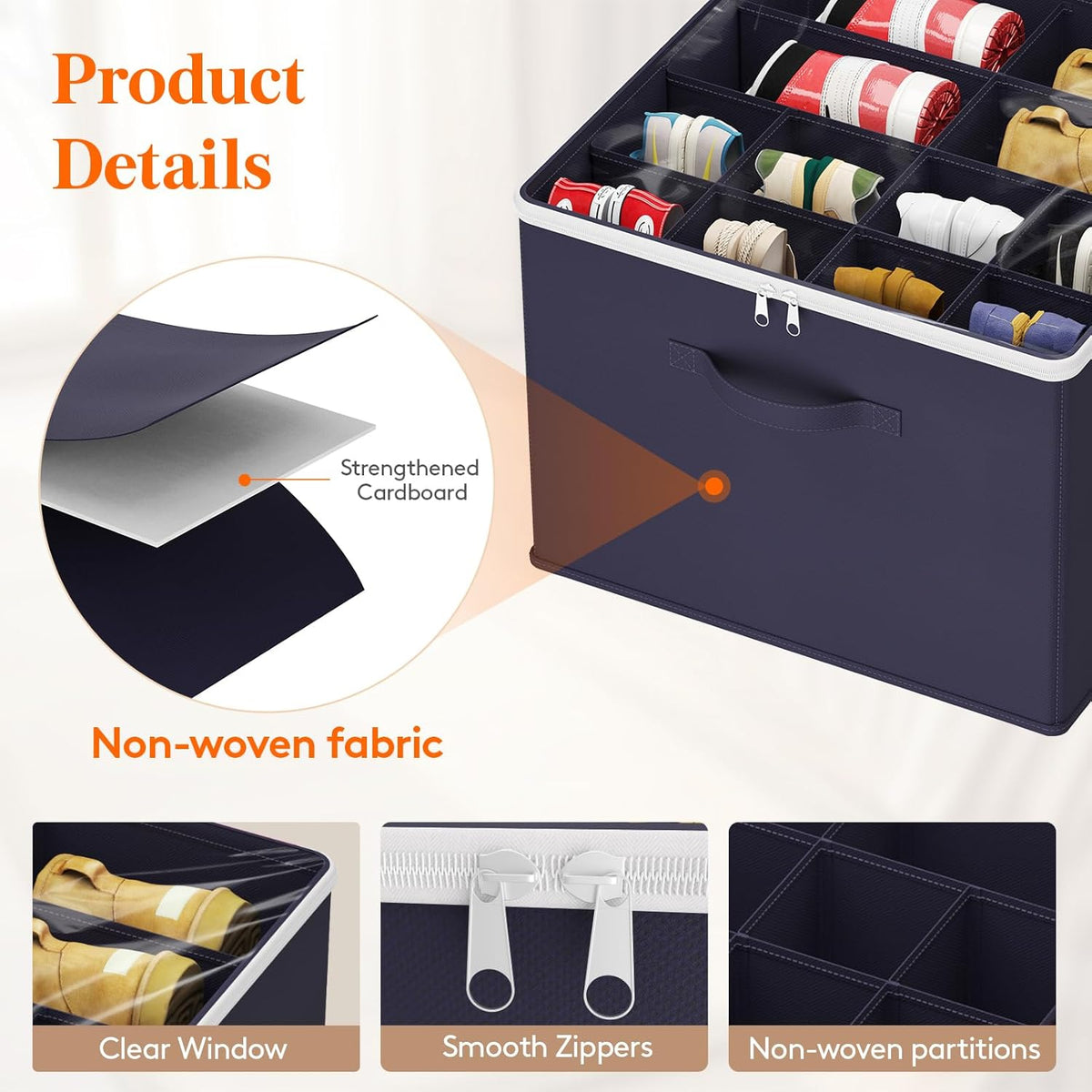 Lifewit Shoe Storage Organizer for Closet Fits 12-16 Pairs, Fabric Large Shoe Box Storage