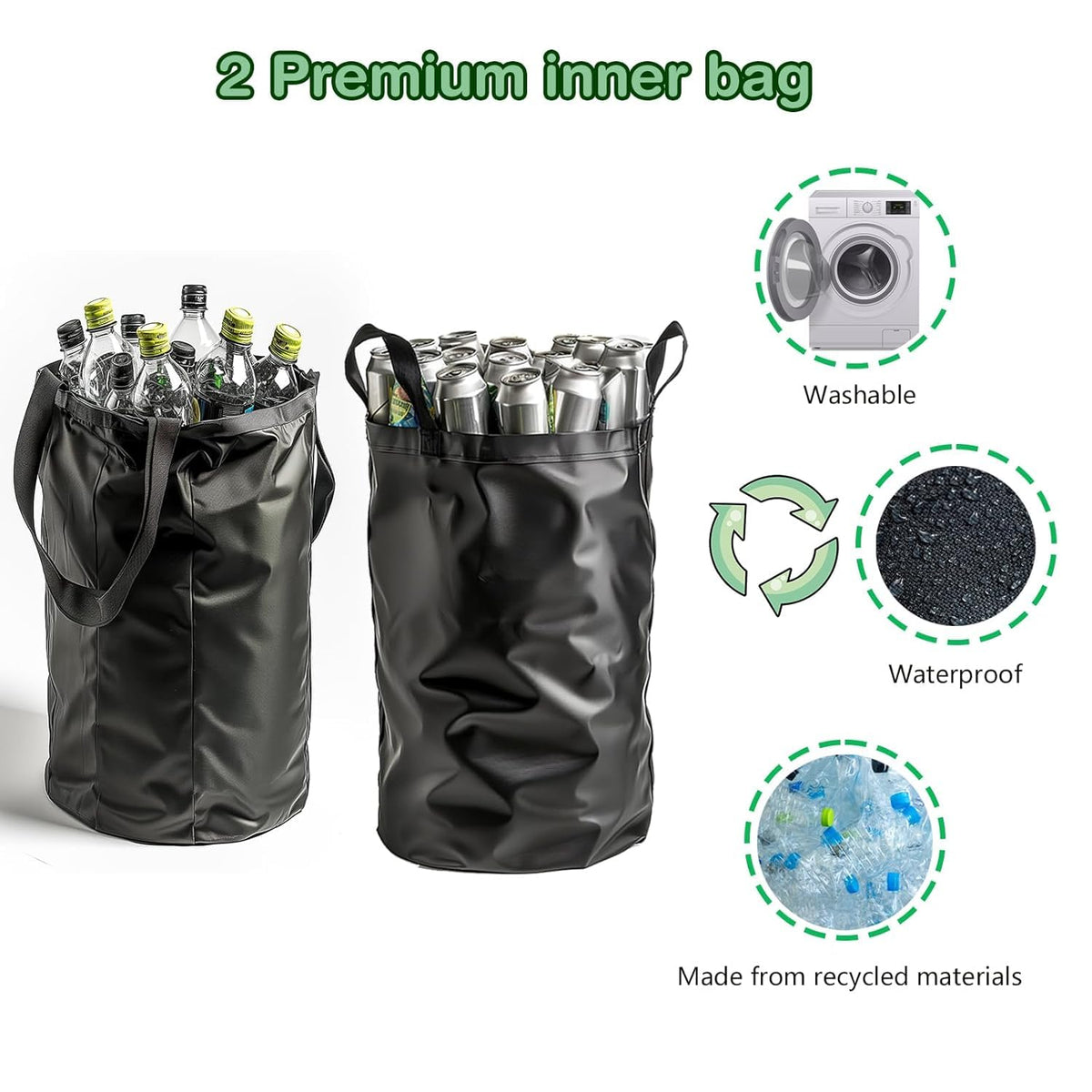 Recycling Bin for Kitchen Indoor Home, Large 100L/ 26 Gallon Recycle Bin with Lid Removeable