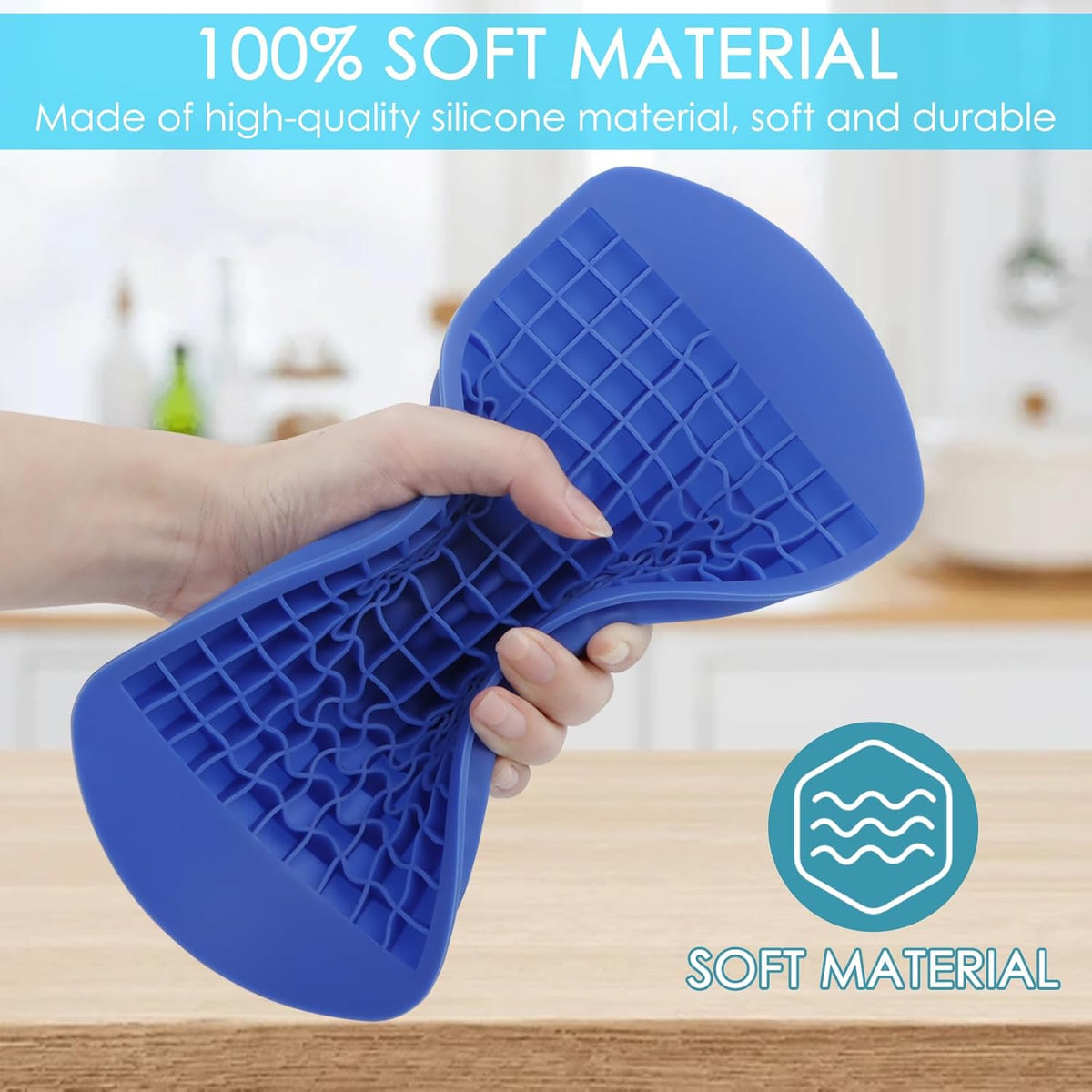Silicone Mini Ice Cube Trays 2 Pack, 160 Crushed Ice Cube Molds, Easy Release Small Ice Cube Trays