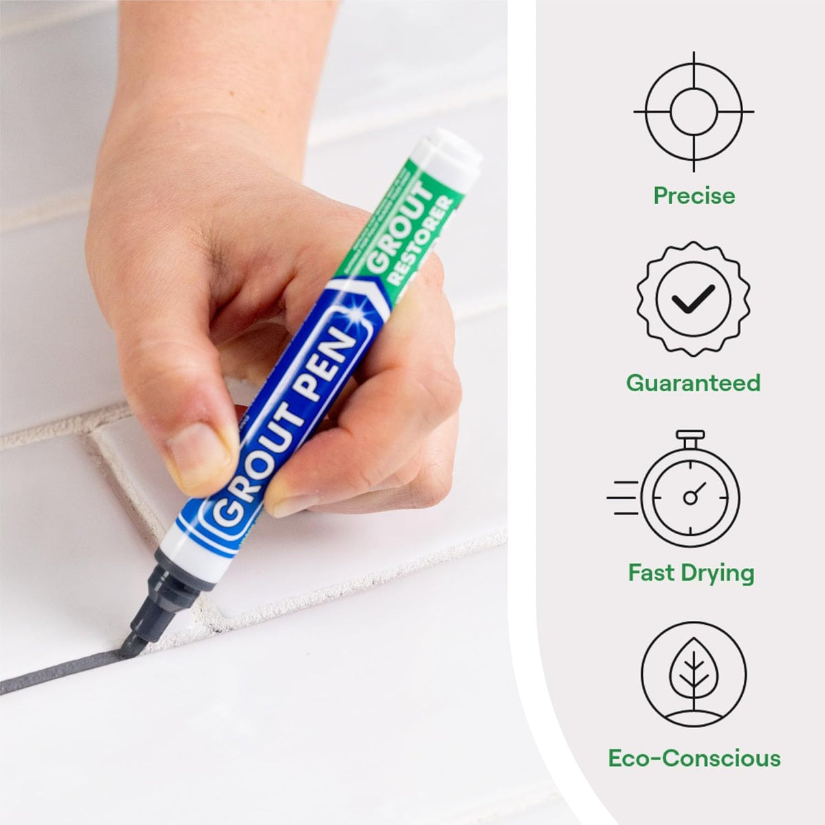 Grout Pen Dark Grey Tile Paint Marker: Waterproof Grout Paint, Tile Grout Colorant and Sealer Pen