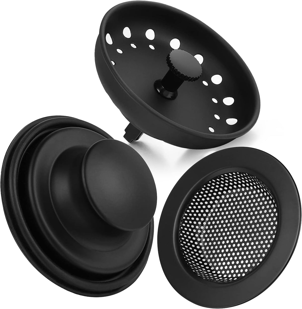 Kitchen Sink Drain Strainer 3 Pack Stainless Steel Sink Stopper, Anti-Clogging Kitchen Sink Drain