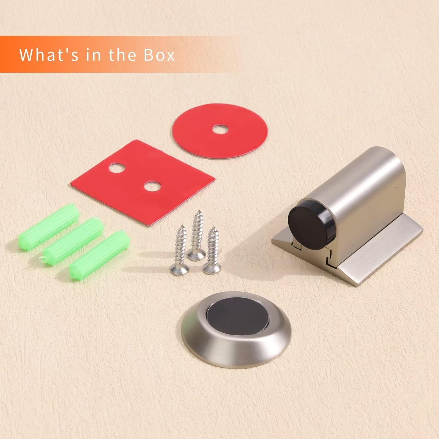 Bak Bo Magnetic Door Stoppers 4 Pack Bottom of Door Holder Keep Door Open No Drilling Magnet Floor