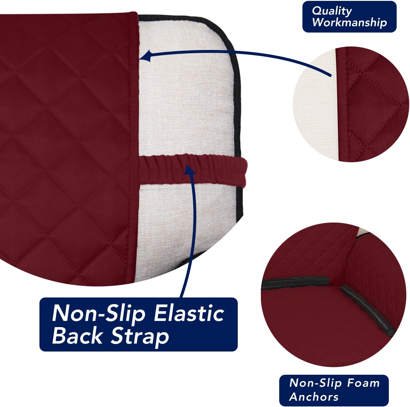 PureFit Reversible Quilted Sofa Cover, Water Resistant Furniture Protector, Washable Couch Cover