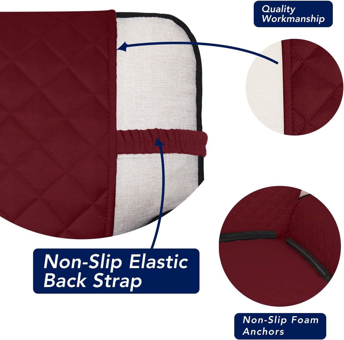 PureFit Reversible Quilted Sofa Cover, Water Resistant Furniture Protector, Washable Couch Cover