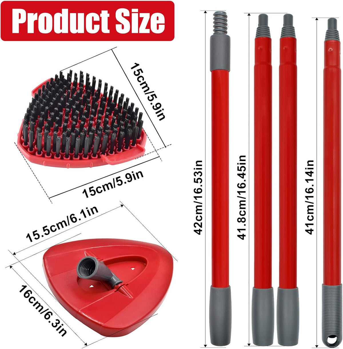 Mop Handle for Ocedar, Scrub Brush and Spin Mop Base Compatible with O Cedar EasyWring 1 Tank Spin