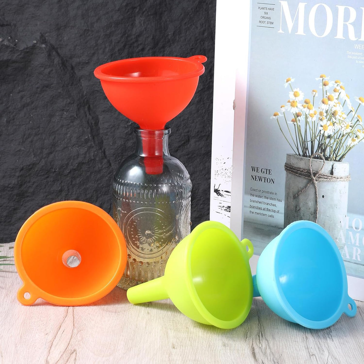 4 Pack Kitchen Silicone Funnel, Kitchen Funnel Set, Canning Silicone Funnels, Wide Mouth Canning
