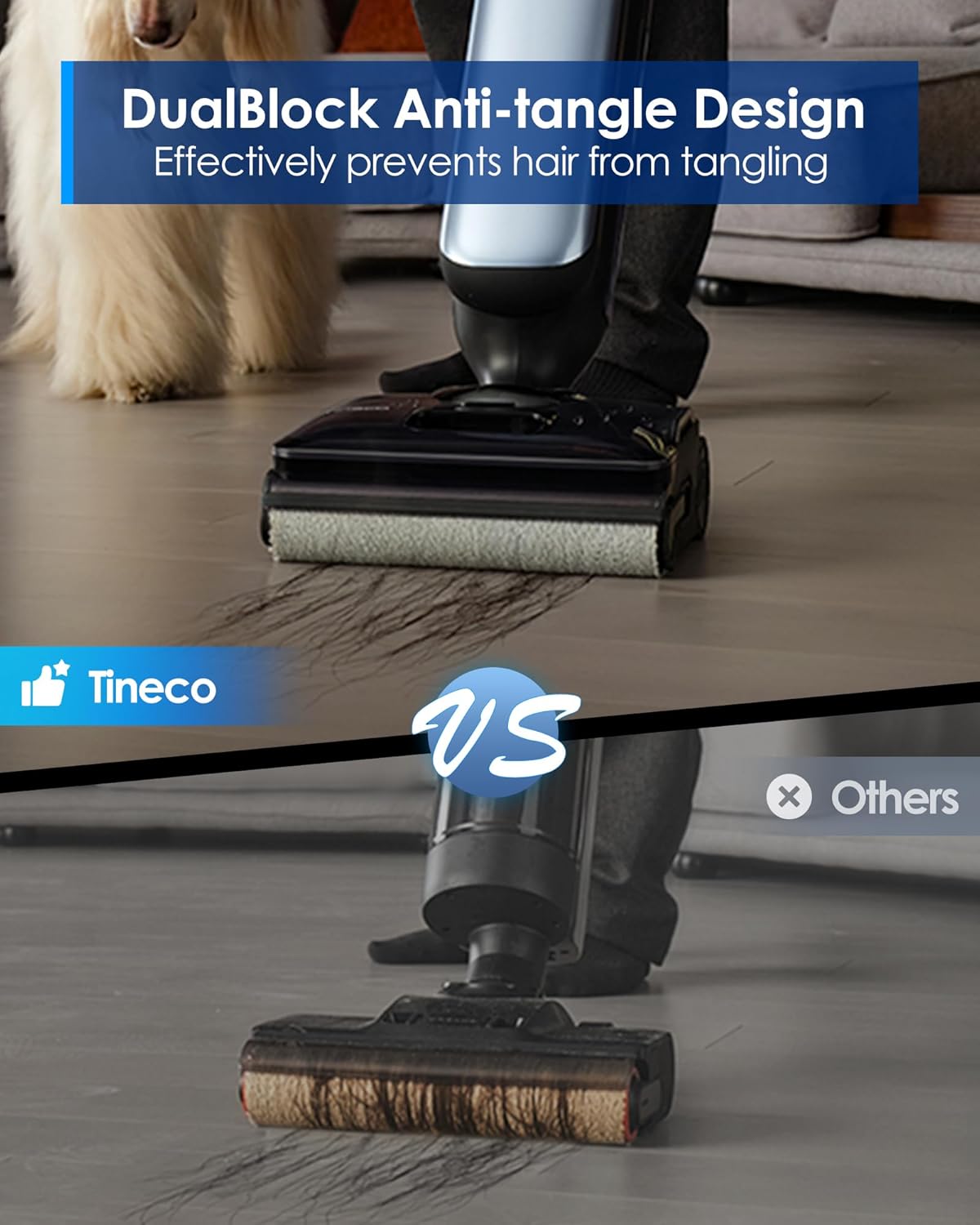 Tineco Floor One S9 Artist Pro Wet Dry Vacuum Cleaner, 22kPa Suction, 360° SmoothDrive, Anti-Tangle