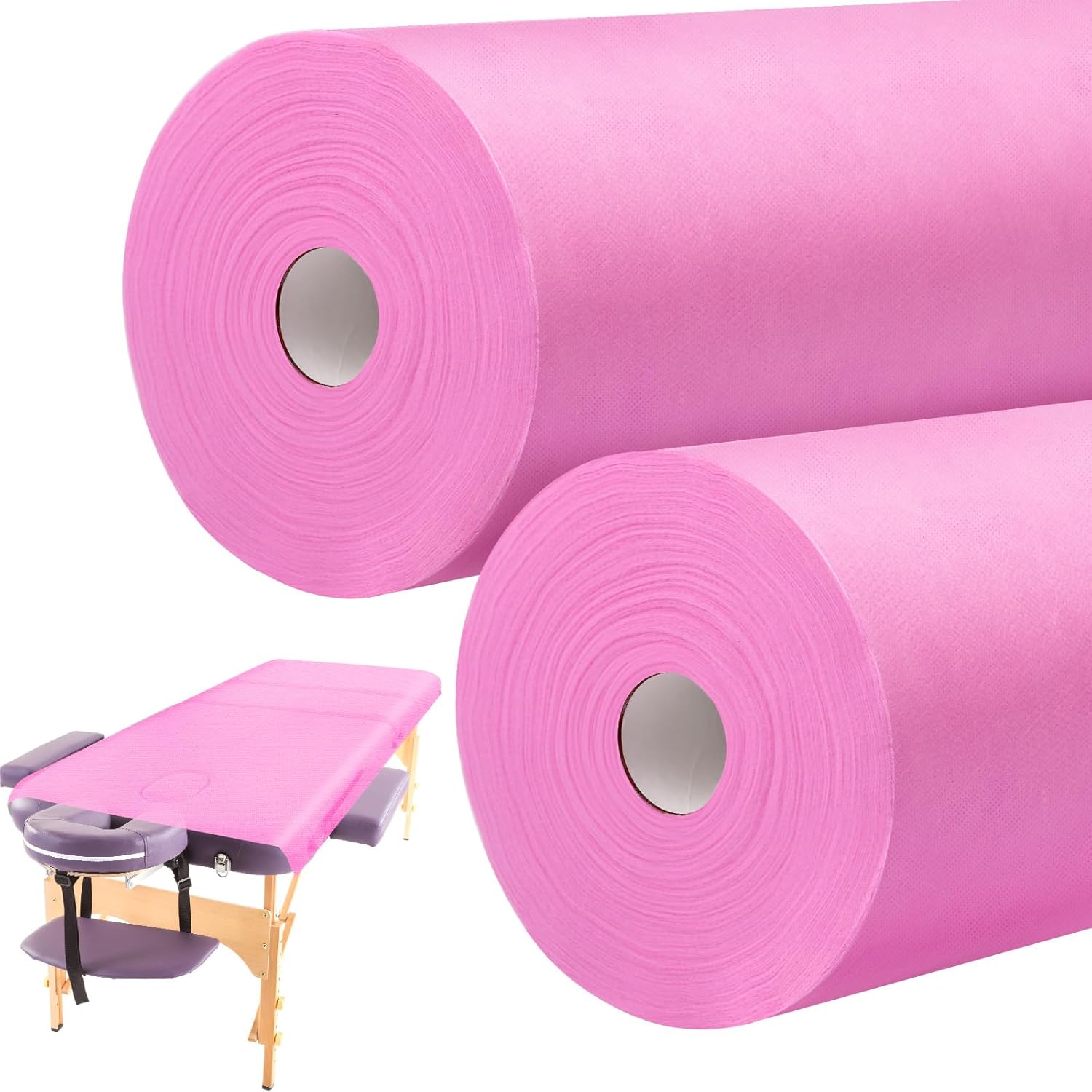 Tudomro 2 Roll Disposable Non Woven Bed Sheets 24 x 71 Inch Massage Table Paper Covers Non Woven