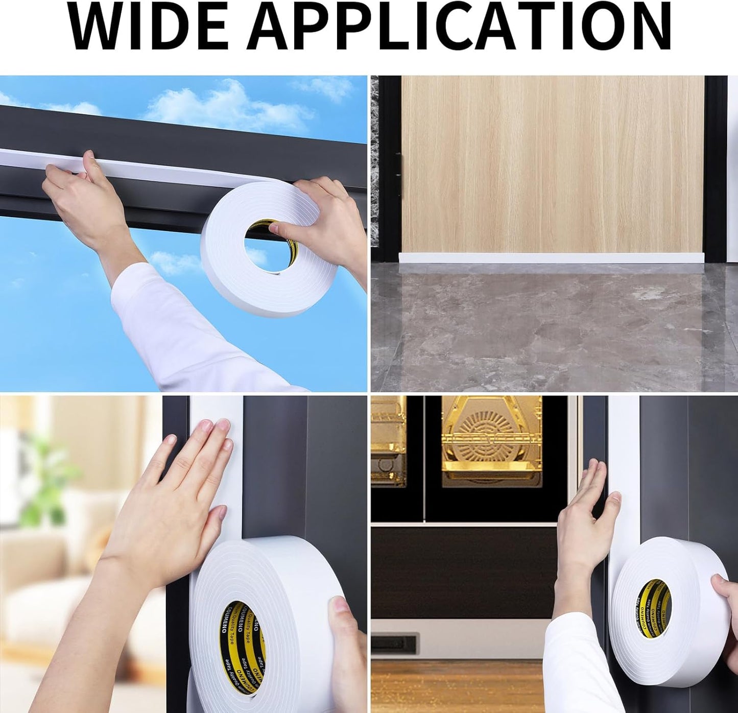 Single-Sided EVA Foam Tape Single-Sided Sealing Strip Foam Pad Sponge Tape,Self-Adhesive Insulation