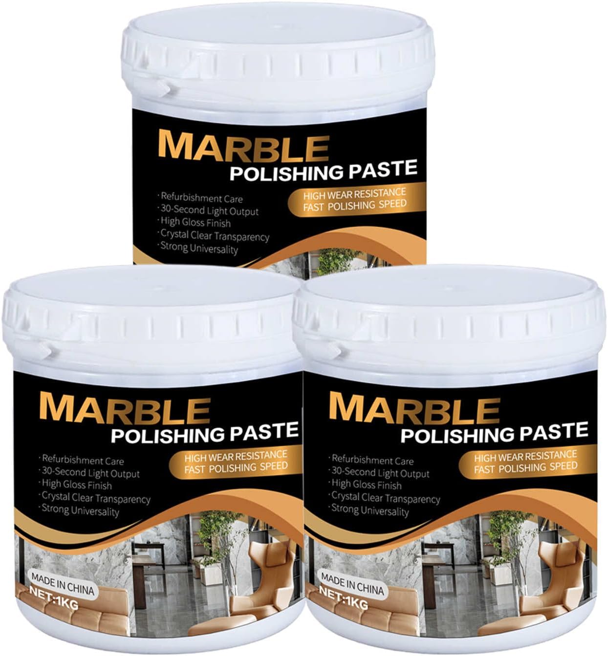 Marble Polishing Paste Kit, Marble Polishing Compound, Countertop Cleaner, Quartz Polish, Sealant &