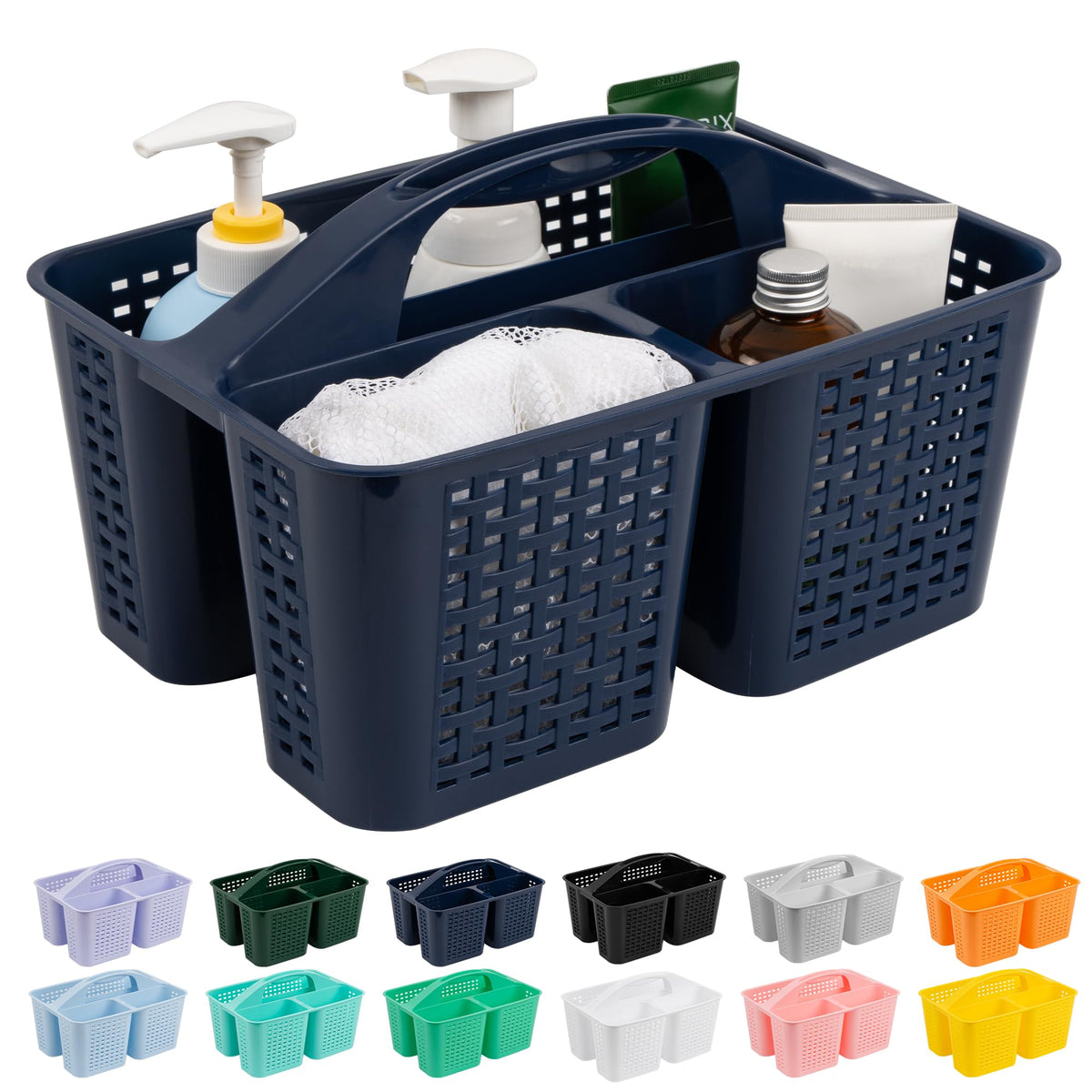 Tiawudi Portable Shower Caddy, Caddy Organizer with Handle, Plastic Shower Basket Hold Soap