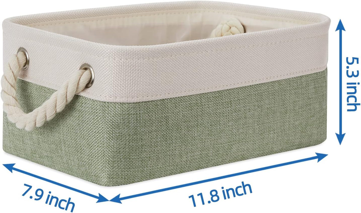 Temary Small Storage Baskets Small Fabric Bins for Closet, 6 Pack Decorative Storage Boxes with
