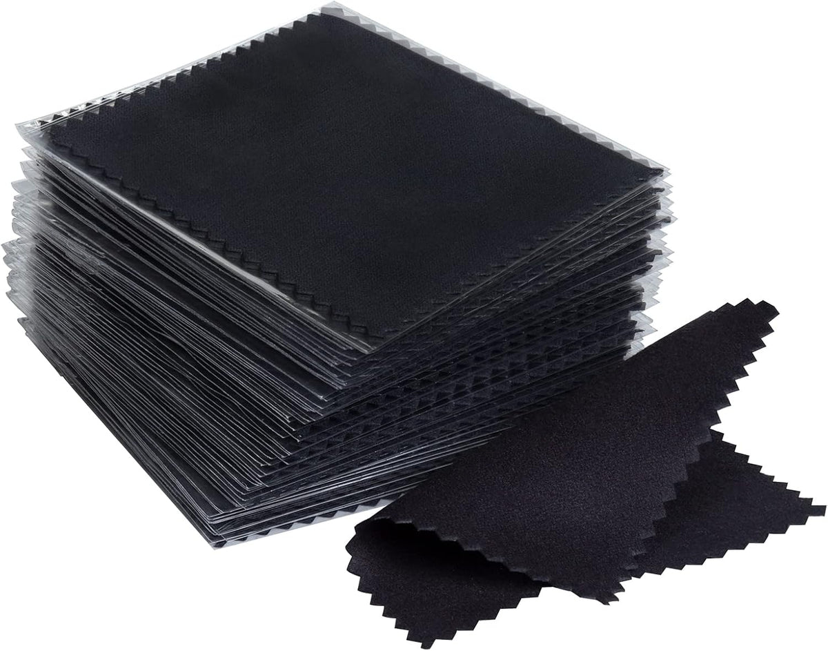 CATIFLIN 100pcs Premium Jewelry Cleaning Cloth, Silver Polishing Cloth Individually Wrapped, for