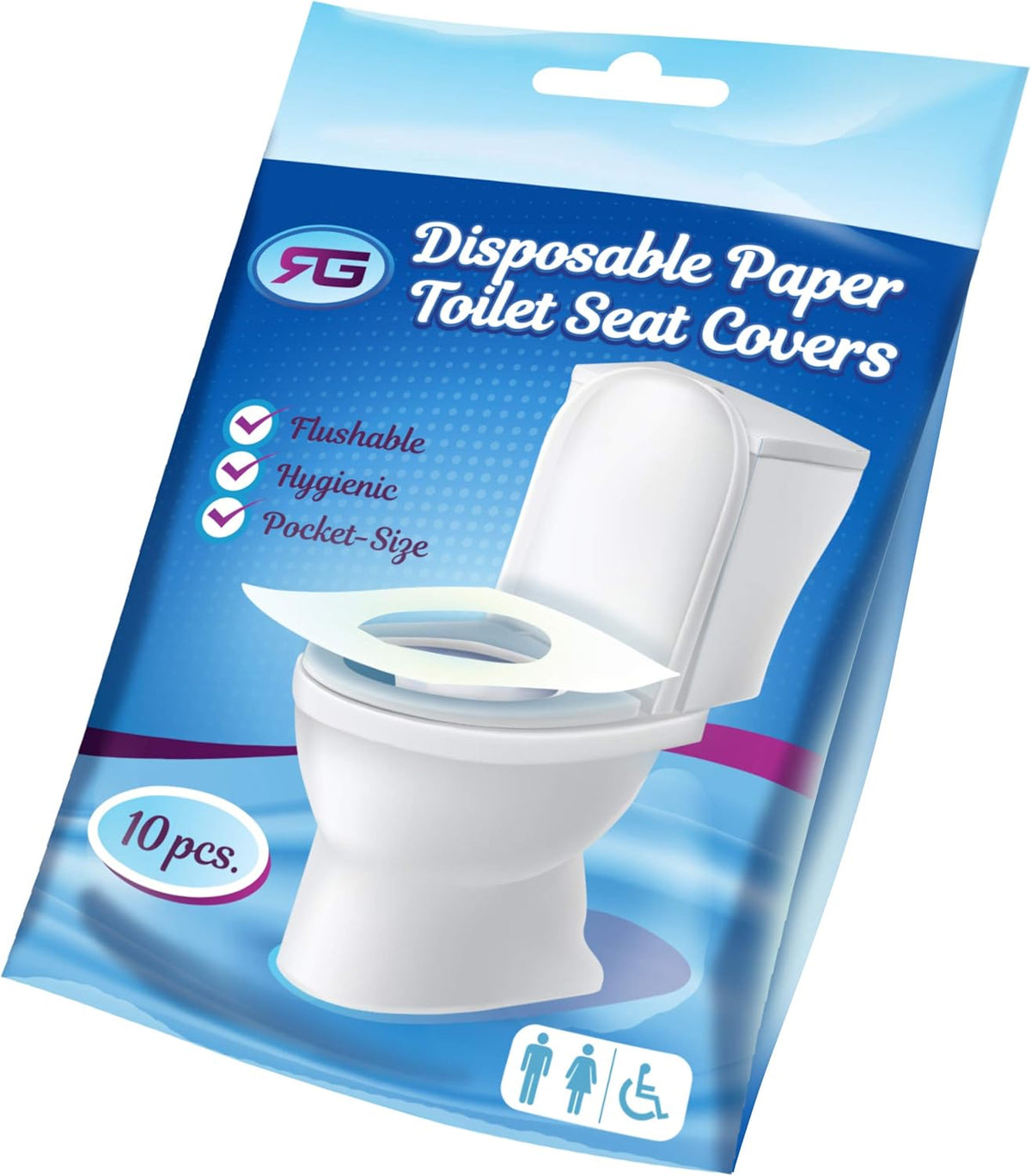 Rockland Guard Toilet Seat Cover - Flushable & Disposable Toilet Seat Cover for Bathroom - Road