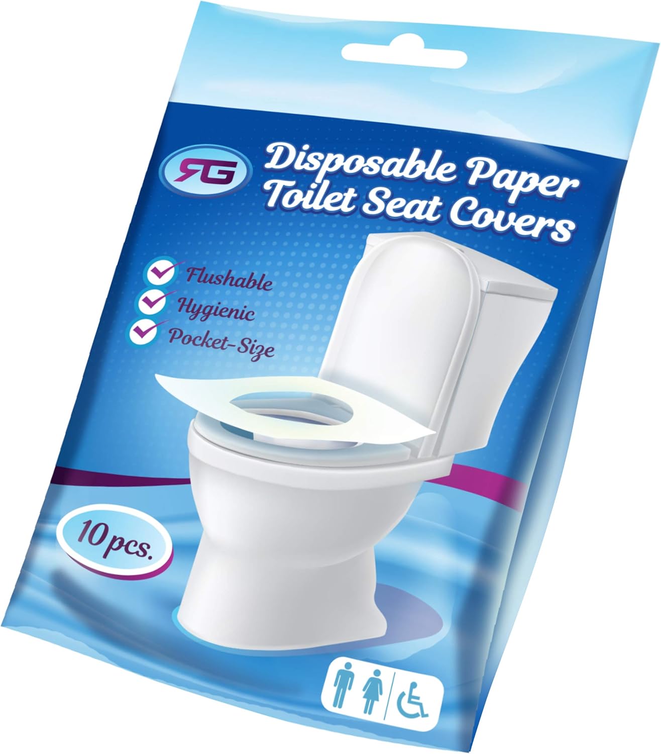 Rockland Guard Toilet Seat Cover - Flushable & Disposable Toilet Seat Cover for Bathroom - Road