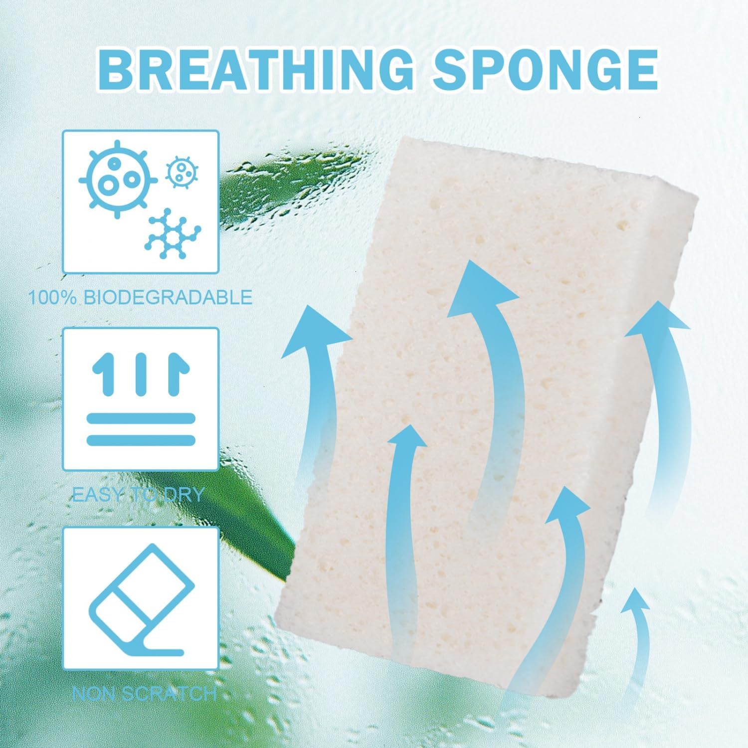 YoleShy 24 Pack White Sponges Kitchen Natural Compressed Cellulose Sponges for Dishes Non Scratch