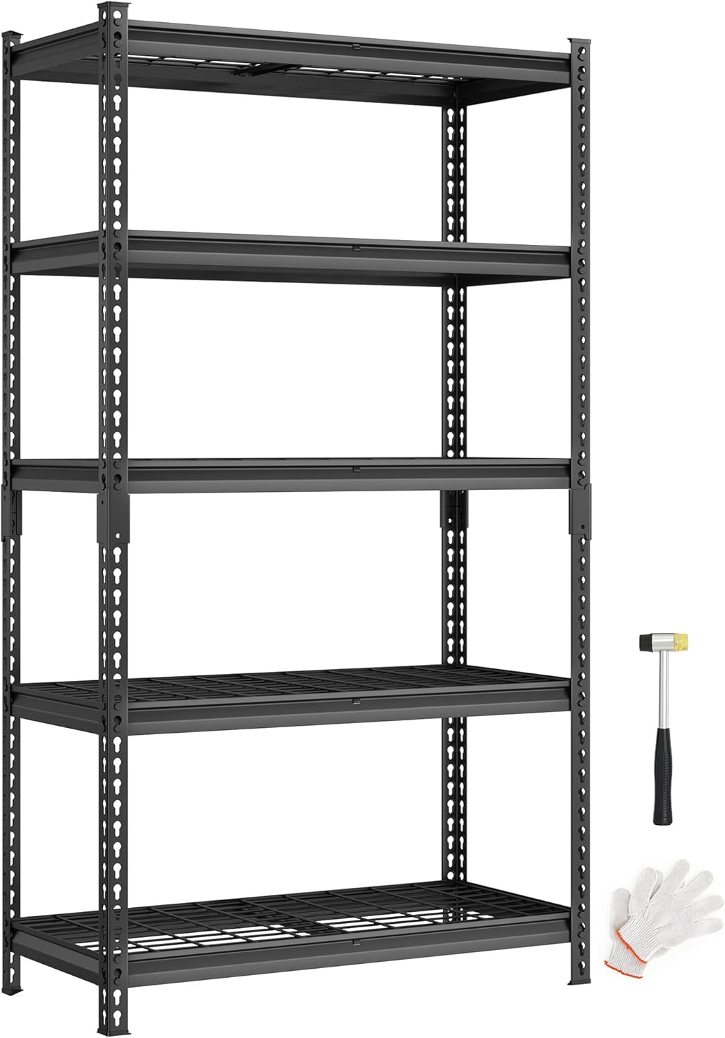 SONGMICS 5-Tier Storage Shelves, Heavy-Duty Garage Shelving, Adjustable Shelving Unit, Steel Shelf