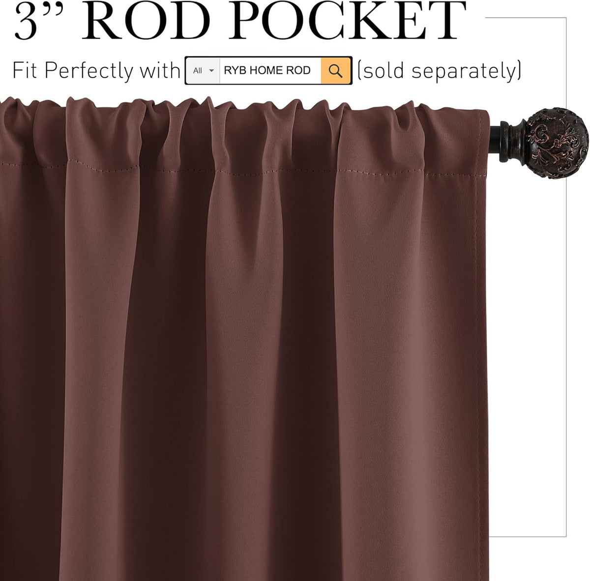 RYB HOME RV Curtains Blackout - Thermal Insulating Privacy Door Windows Camper Curtains for Kids