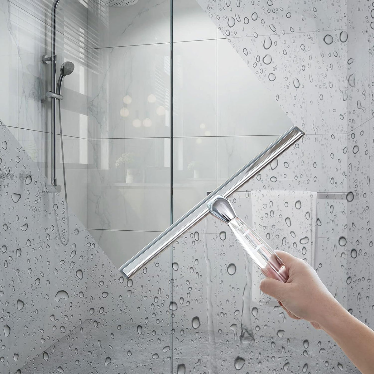 Ettori Shower Squeegee for Glass Door, Squeegee for Shower Glass Door, Bathroom, Window and Car