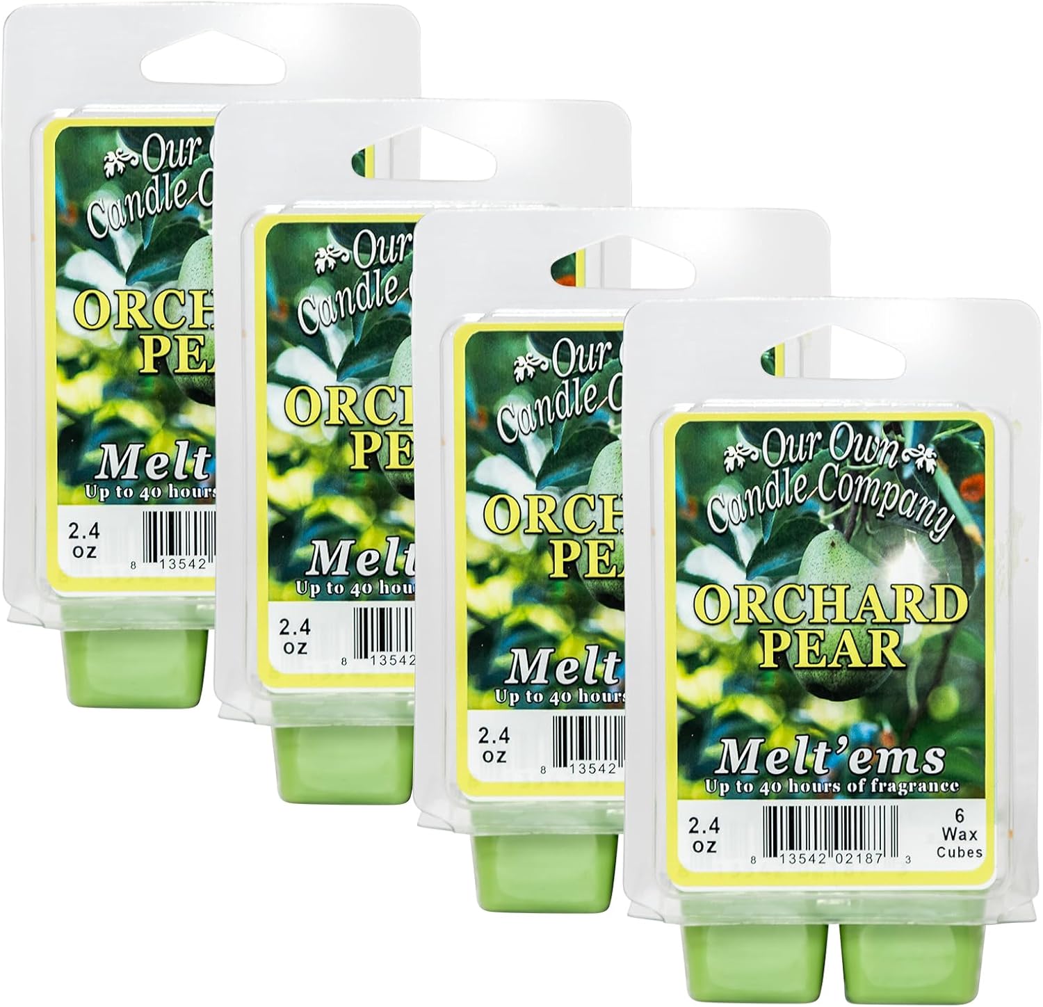 Our Own Candle Company Premium Wax Melt, Orchard Pear Scent, Handmade in The USA, 24 Cubes (4 Pack