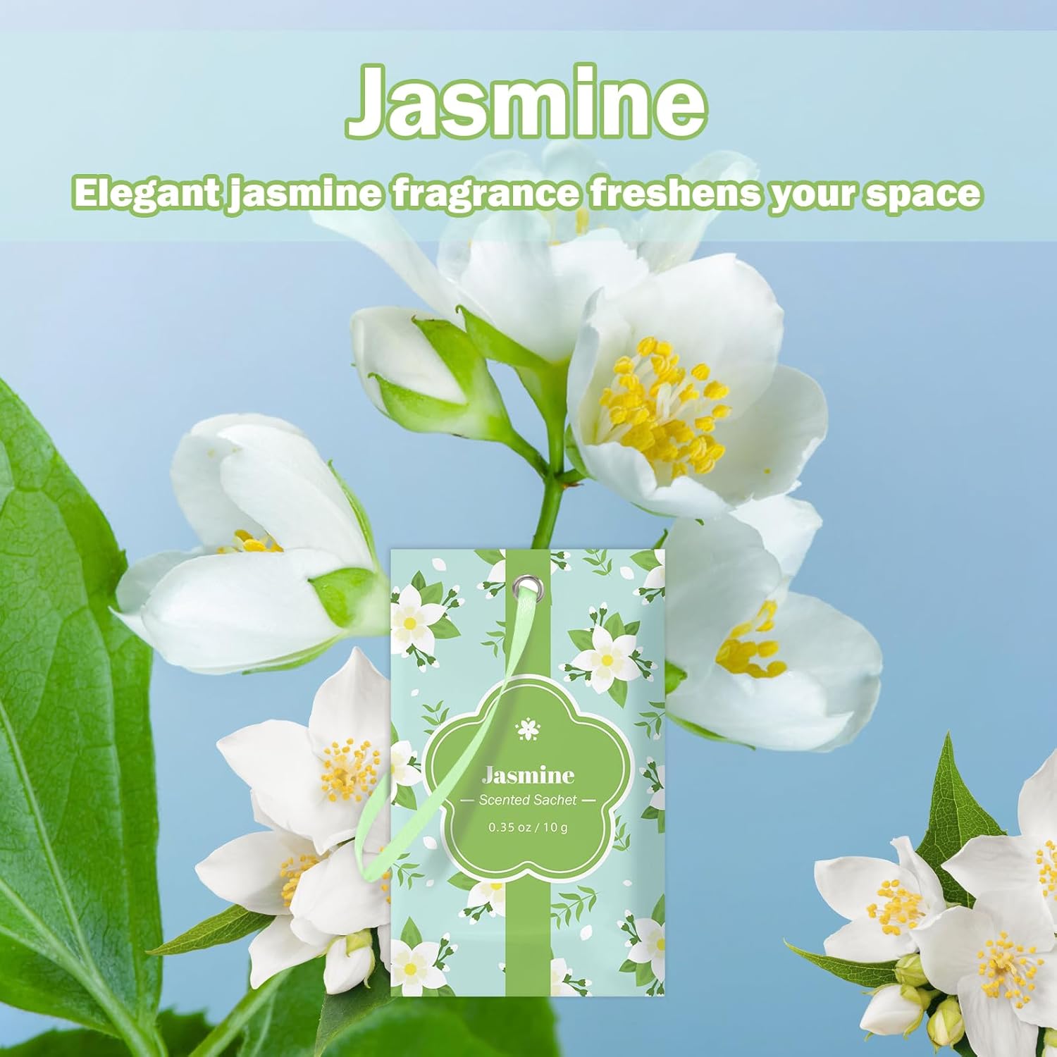 SCENTORINI Scented Sachets for Drawers and Closets, Jasmine Scent 14 Pack, Long-Lasting Sachets