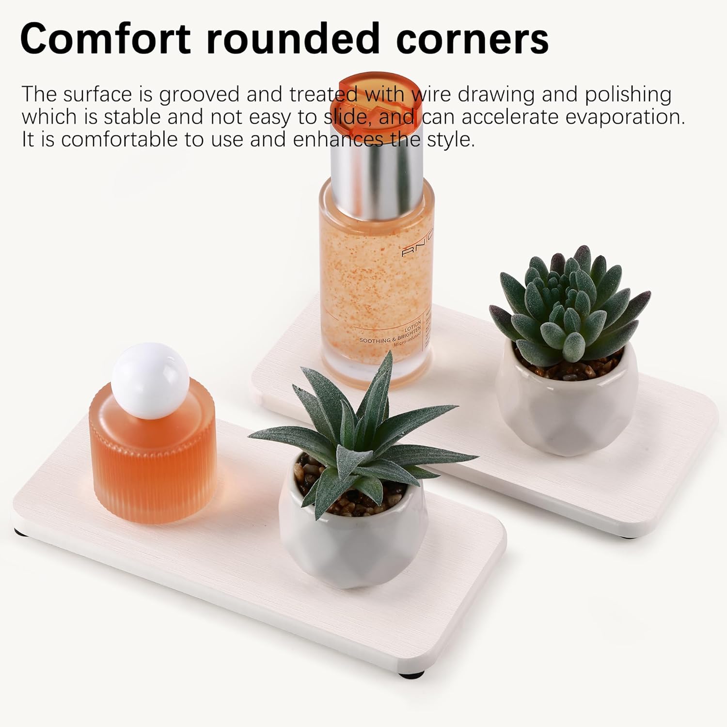 2 Pcs Water Absorbing Stone Trays, Kitchen/Bathroom Sink Soap Dish, Diatomite Tray Used for Hand