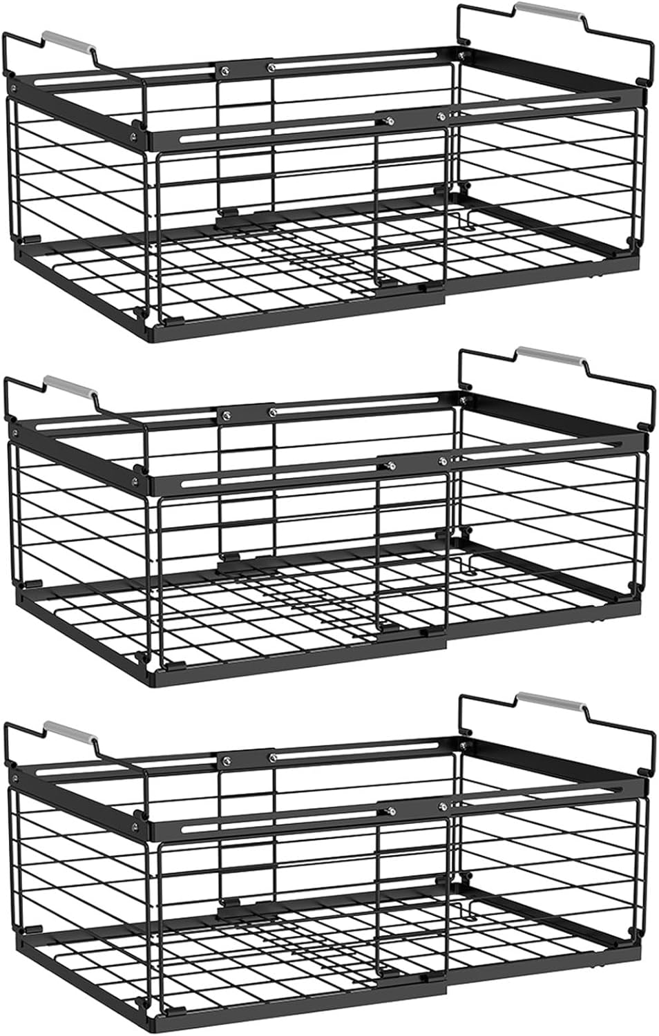 NADAMOO Freezer Organizer Bins, 3 Packs Large Expandable Stackable Chest Freezer Containers with