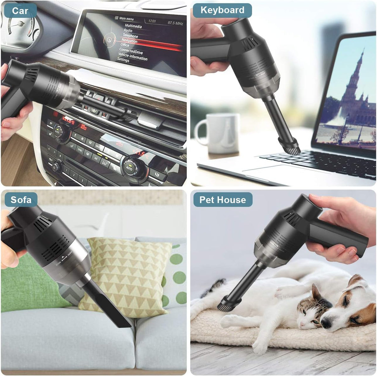 [Upgrade] Mini Vacuum Cordless Vacuum Keyboard Cleaner Mini Computer Vacuum Rechargeable Desk