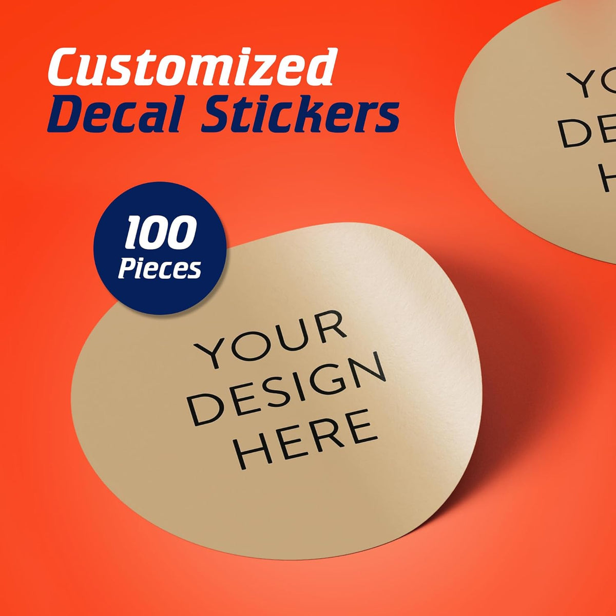 100 Custom Vinyl Stickers - Upload Your own Image, Text, Design, Logo - Personalized Logo Labels