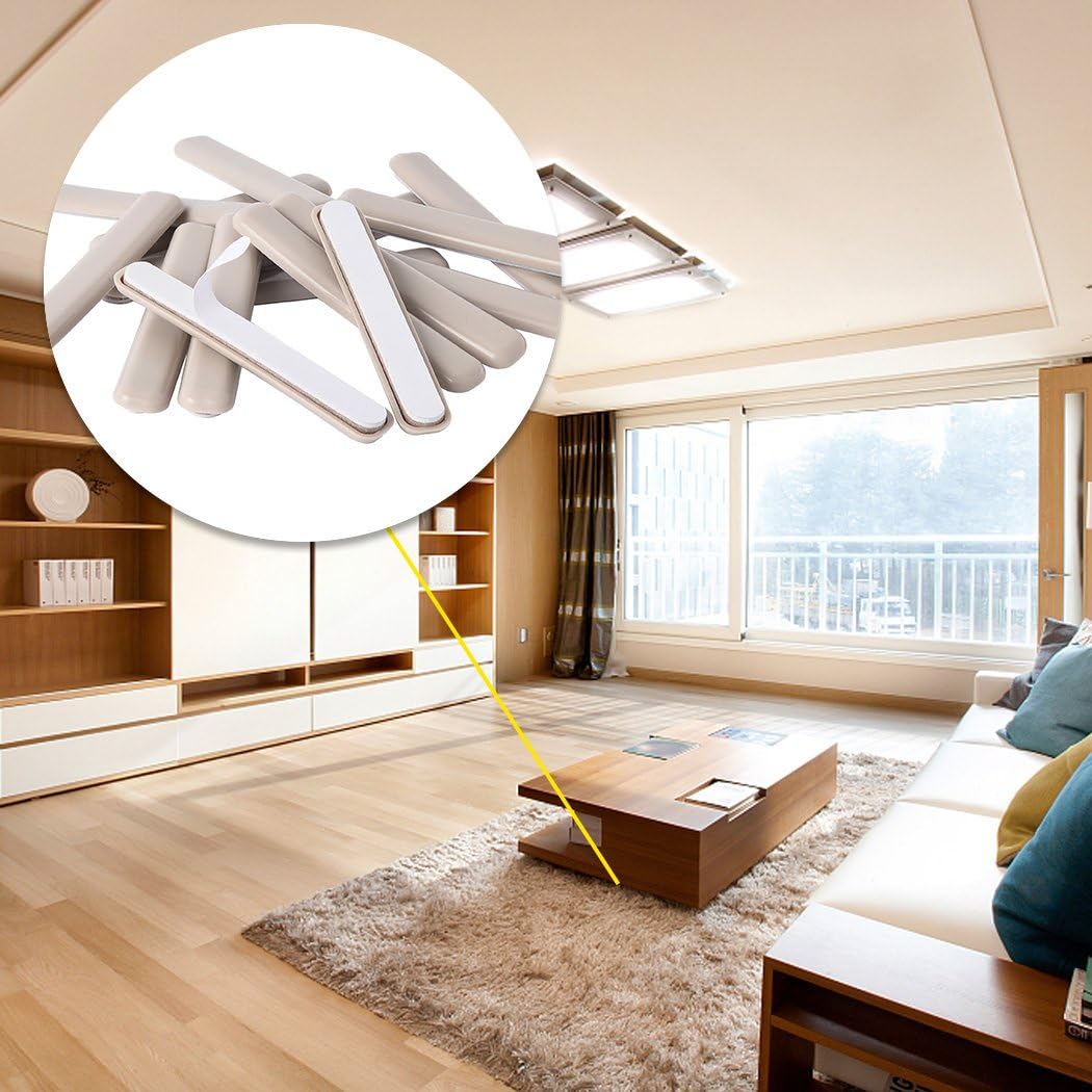 Ezprotekt 16 Pack Self-Stick Furniture Movers Sliders Strip for Carpet, 1/2 x 4 inch Rectangular