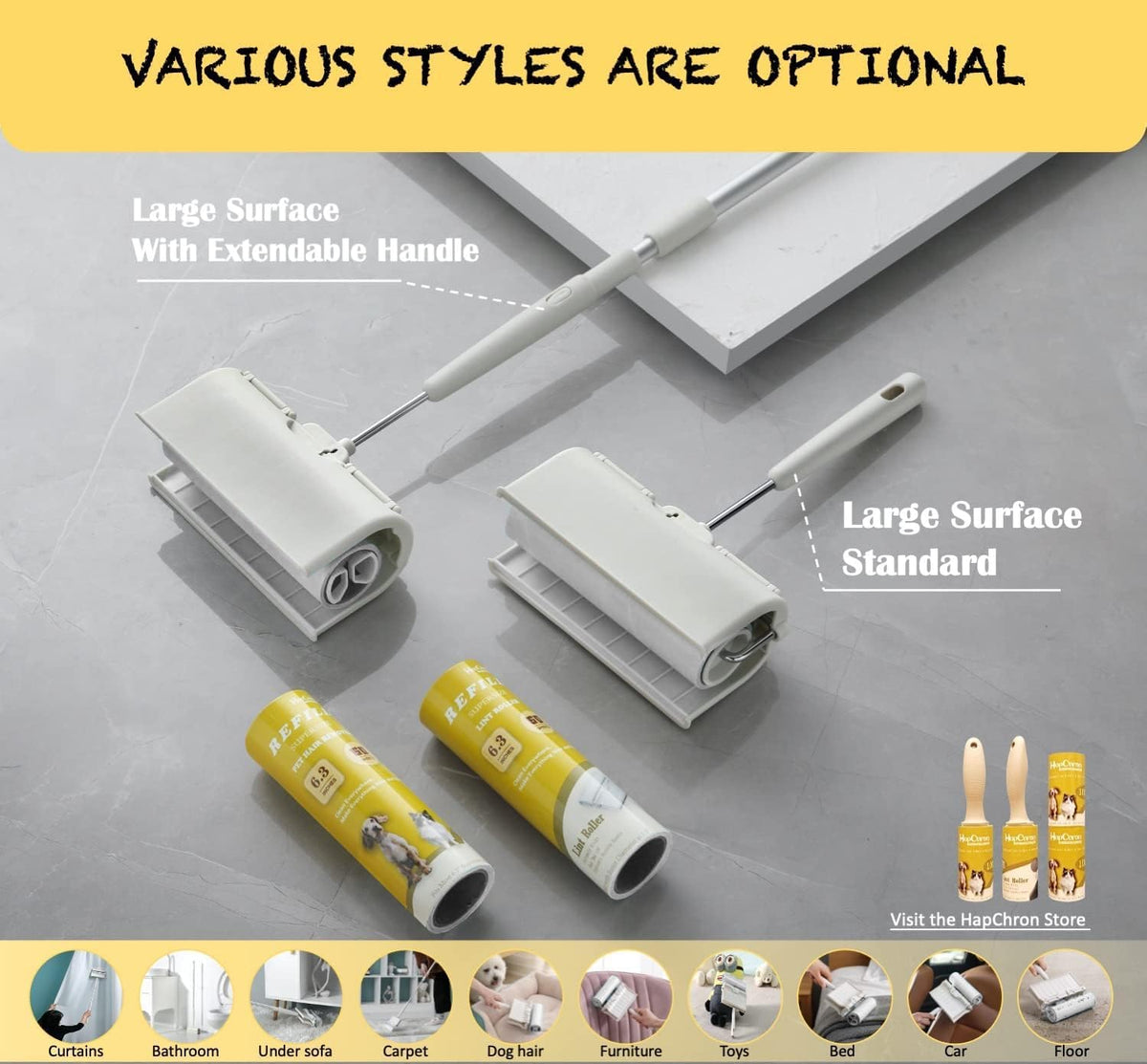 Large Surface Lint Roller Extra Sticky Refills, Total 240 Easy Tear Sheets, Insert Tube Measures