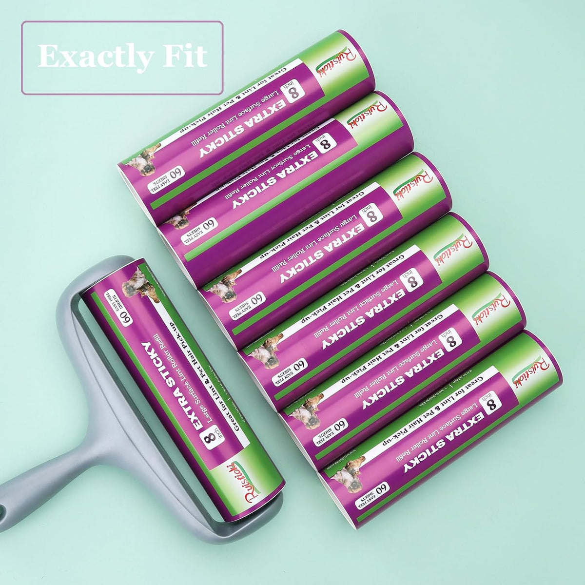8 inch Large Surface Roller Refill Compatible with Scotch-Brite Pet Hair Pickup Extra Sticky Large